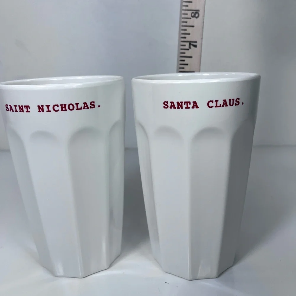 Rae Dunn Melamine Holiday Tumbler Set of Two 22oz Cup‎ Christmas Collection EUC